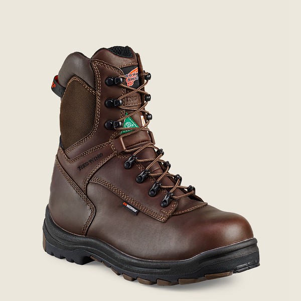 Red Wing Mens King Toe® - 8-inch Insulated Waterproof Csa Toe - Safety Boots Black/Brown - 4791TXPYC